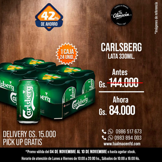 Imagen de PROMO CARLSBERG LATA 330ML X24UDS