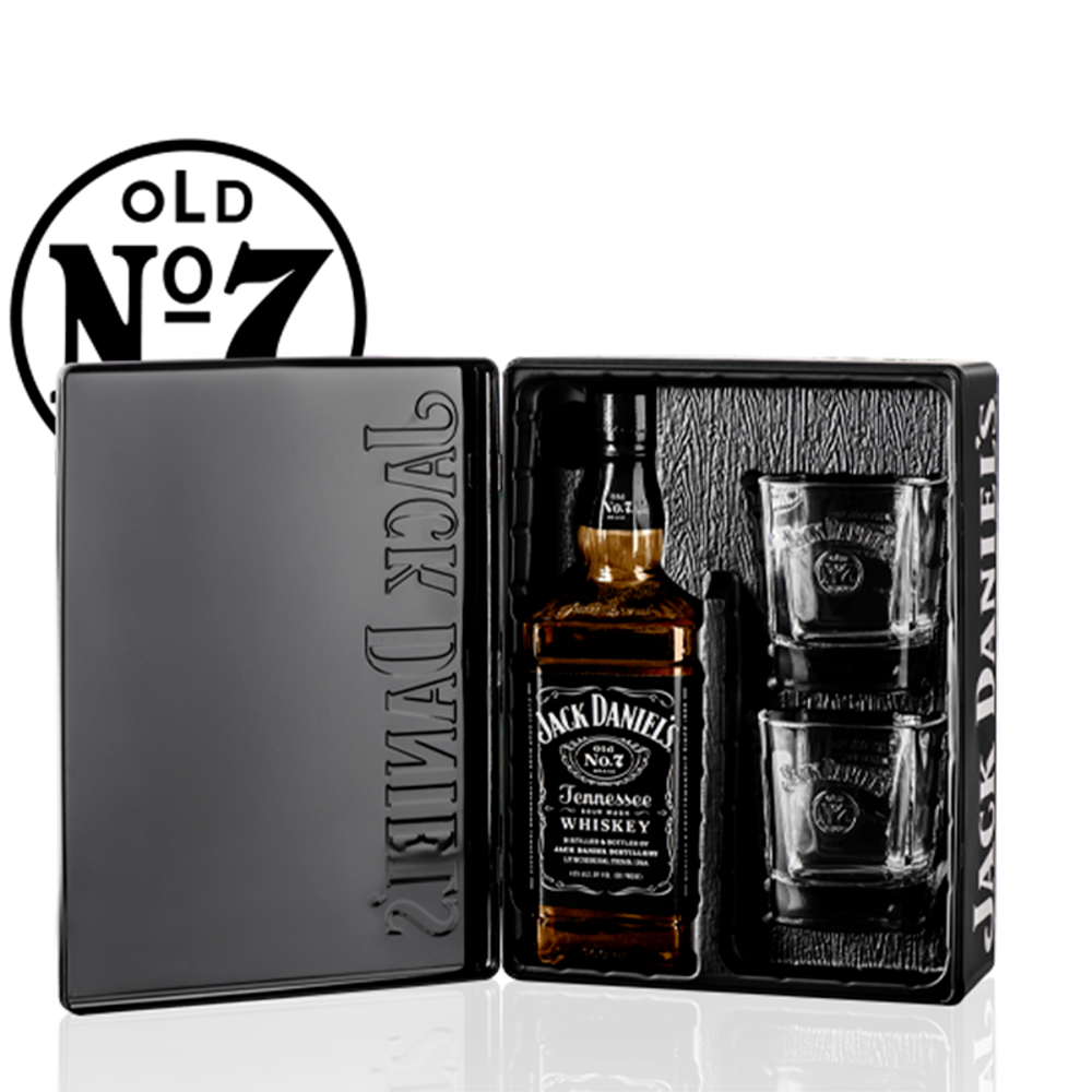 Imagen de JACK DANIEL'S OLD No. 7 750 ML + 2 VASOS