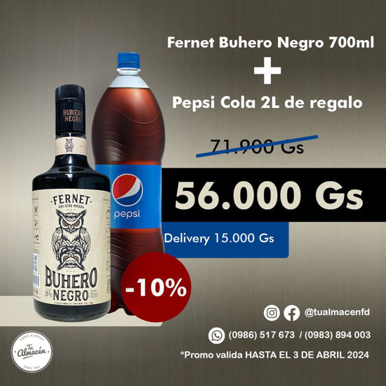 Imagen de PROMO FERNET BUHERO NEGRO